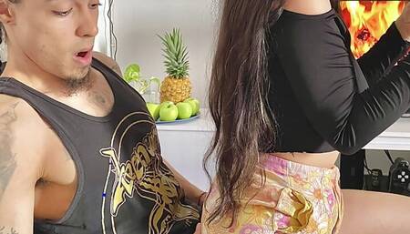 MY HOT NEIGHBOR WANTS ME TO TEACH HER HOW TO PLAY WITH MY PHONE!! - He sits on top of me!!