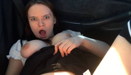 Fucked my stepsister in car while we waiting for pizza