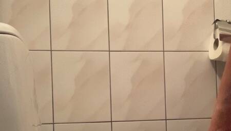 Fat girl on the toilet has diarrhea and pees