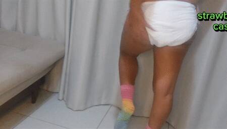 Stepdaughter Rubs diapers while blowing your cock