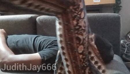 Facesitting while gaming - side view