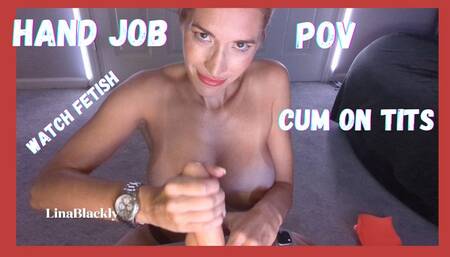 POV Dirty Talk Handjob Cumshot on Tits