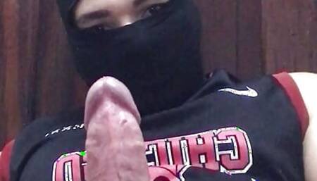 Young man in girlfriend's bathroom