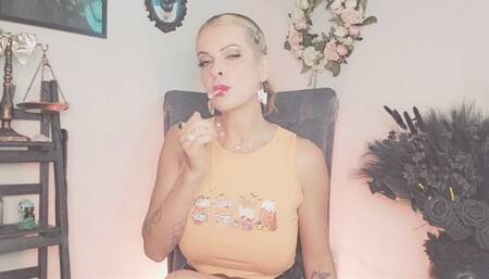 Edged to a Hands Free Orgasms with Smoking Kisses