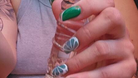 Fucking my shaved pussy with my new glass dildo! Watch me cum and squirt!