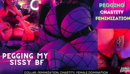 Gentle Femdom Pegging my Sissy In Chastity