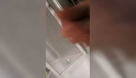 I jerk in my buddys bathroom, with him and his girlfriend right outside the door. She fucks with me and him