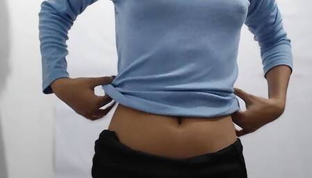 School teen shows off a beautiful body, narrow pussy and small tits are very nice