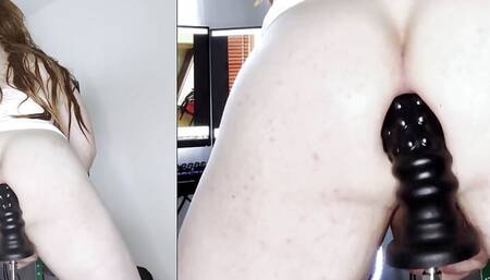 Sissy Machine Fucked While Standing and Cumming Twice