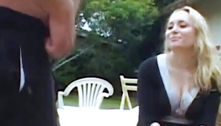 Outdoor Gonzo busty bigass MILF rides cock after deep BJ