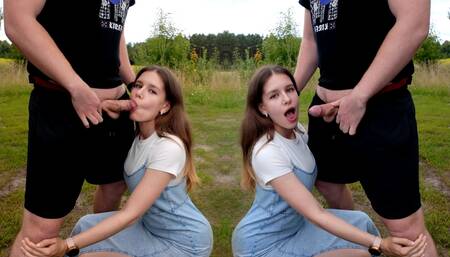 I love sucking dick outdoors it's more fun to swallow cum