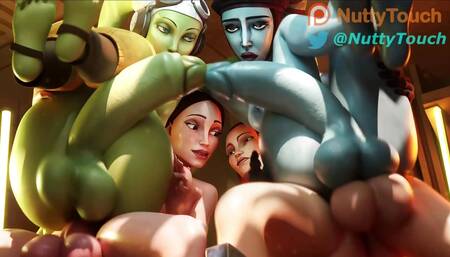 Nuttytouch Intense Sex Group Tasty Big Asses Jumping on a Huge Monster Cock Sweet Pleasure Tasty Intense Sex Sweet Big Ass