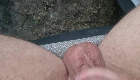 Handjob in my garden
