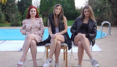 Sexy strip wrestling ends with a Sybian sex toy ride