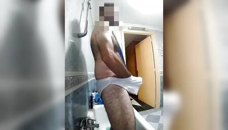 Playing in the shower after exercising