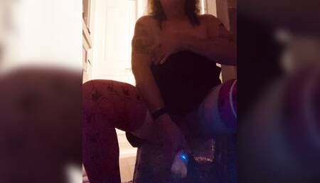Sexy trans Kellie Kumcatcher with her vibrator
