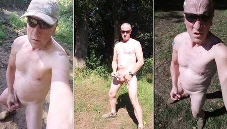 Grandpa Daddy Exhibitionist Cruising in Outdoor Wood Cumshot Sexshow 4