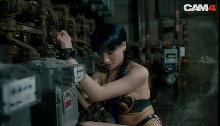 Princess leia slavegirl fucks machine as she is bound