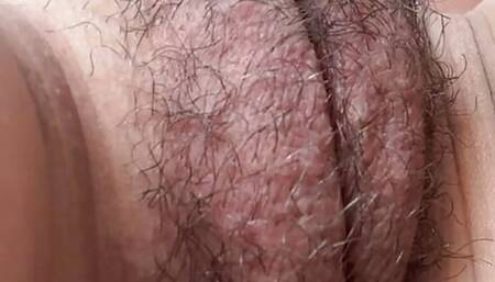 Jerk off to my hairy pussy close up