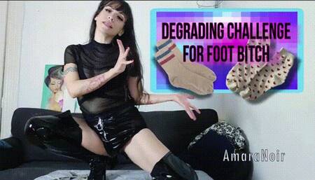 Degrading Challenge for Foot Bitch