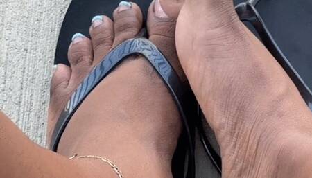 Balcony Flip Flop Foot Tease