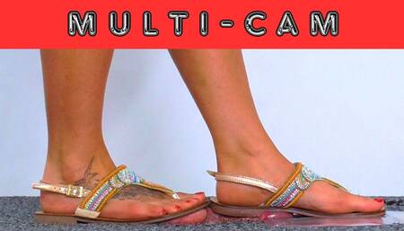 Crushing His Balls Under My Filthy Summer Sandals and PlexiGlass - Multi Cam - AmbersCBT - 71MC