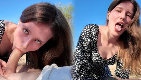 Visiting Beach to Suck Dick & Swallow Cum Before Going Swimming