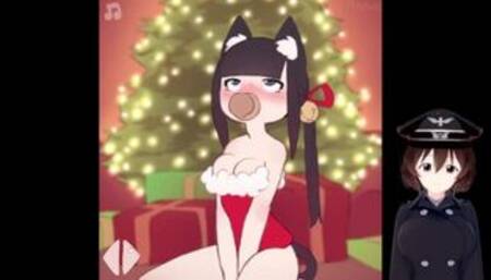 Getting a blowjob from the christmas catgirl