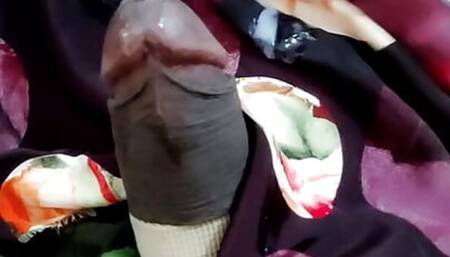 Satin silk handjob porn - dick head rub of bhabhi satin suit (130)