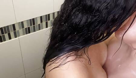 My stepsister and I are home alone and we take the opportunity to shower together and have fun