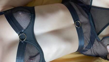 Student Deepthroat in Black Lingerie