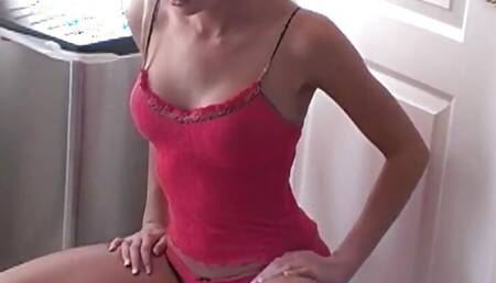 Sexy blonde dancing and teasing