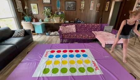 Twister with a twist: Last two standing wrestle for 1 minute