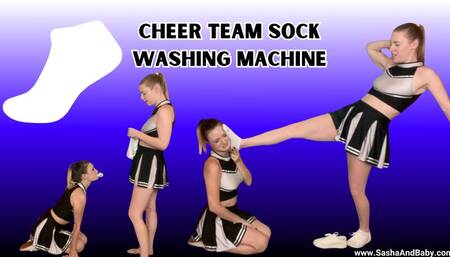 Cheerleader Uses Mouth to Wash Dirty Socks