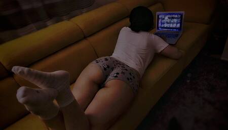 I spend the night on a porn site, my stepbrother catches me Dada Deville