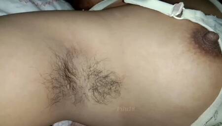School girl's hairy armpit and pussy.
