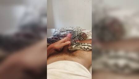 Man masturbating while moaning until he cums