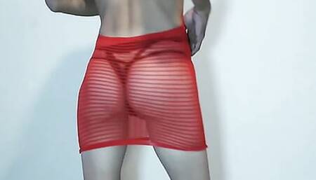 Littel skinny sissy crossdresser but Big black dildo