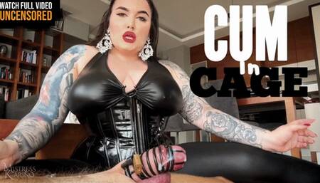 Cum in the chastity cage | Mistress Karino