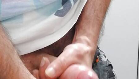 Lunch quick jerk off for a hot load of cum