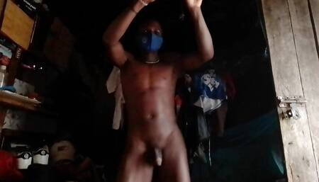 Dancing naked with a dick.