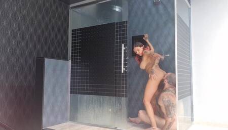 Multiple Squirts in the Shower and the Iron-biker Cumshot in My Face!!