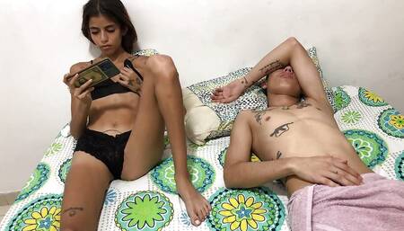 Horny Little Stepsister Masturbates Next to Me and I Realize and Fuck Her (indian,