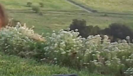 A Lucky Hung Stud Gets a Chance to Bang a Skinny Blonde in the Field