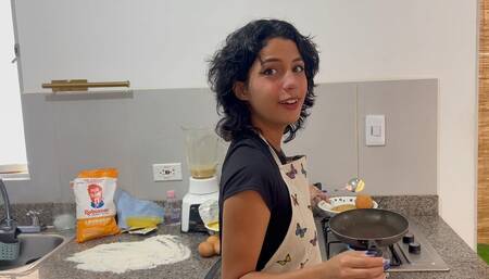 I Help My Cute Step Sister with Her Cooking Classes and We End up Fucking Very Rich and Hard.
