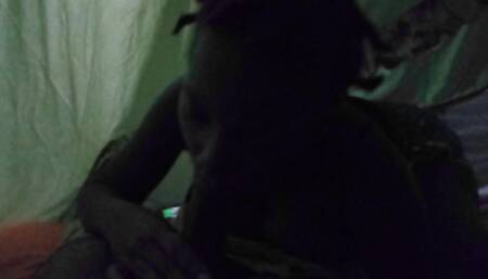 Quarantine Forth with Ebony Teen Thot in the Night She Deepthroats Her Mentor BBC