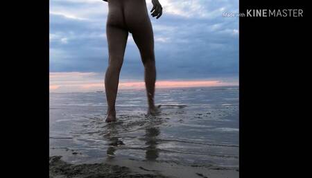 Jerk off on Nudist Beach. Railway Station Riga Jurmala. Exhibit