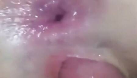 fucking two holes both makes my cock very hard and she enjoying