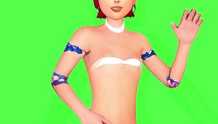 SFW Esmeralda AI animated sensual bikini modeling dance