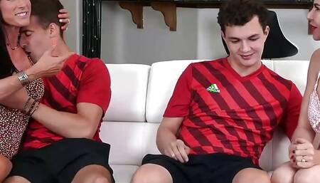 MILF Sofie Marie And Piper Press Penetrated In Taboo Foursome